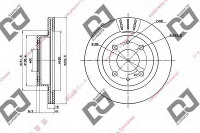 DJ PARTS bd1573 -  Тормозной диск